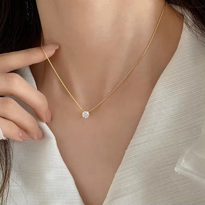 1PCS Gold-Color Necklace Ms Simple Fashion Peach Heart Engraved Love Collarbone Chain Sweet Love Pendant Necklace Jewelry Gifts